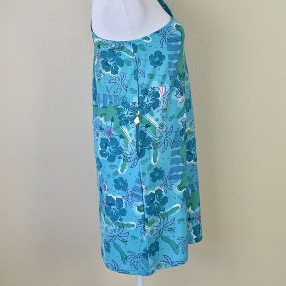 Tracy Negoshian One Sleeve Island Tropical Print Dress - S - Picture 6 of 8